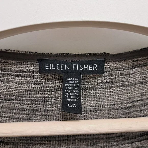 Eileen Fisher Linen Gauze Strata Top Size L - Picture 6 of 7